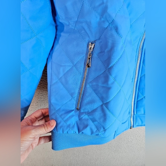 Magcomsen Jacket Womens Sz M Azure Blue Quilted Water Resist Outdoor - Picture 5 of 15